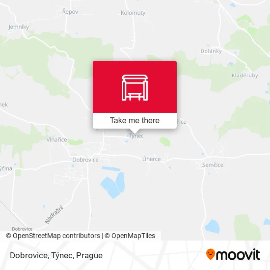 Карта Dobrovice, Týnec