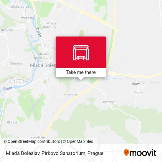 Mladá Boleslav, Pírkovo Sanatorium map