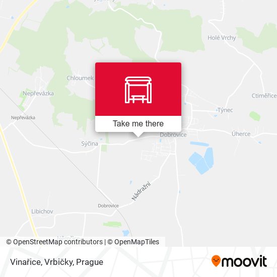 Vinařice, Vrbičky map