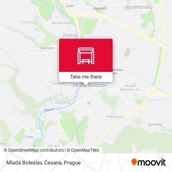 Mladá Boleslav, Česana map