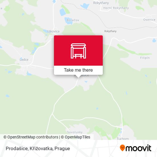 Prodašice, Křižovatka map