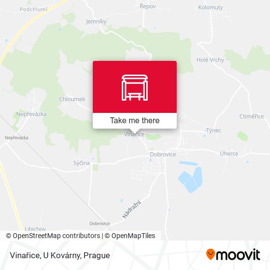 Vinařice, U Kovárny map