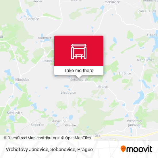 Vrchotovy Janovice, Šebáňovice map