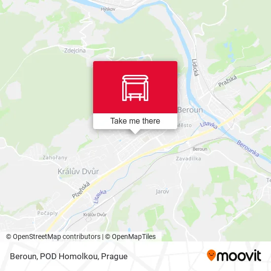 Карта Beroun, POD Homolkou