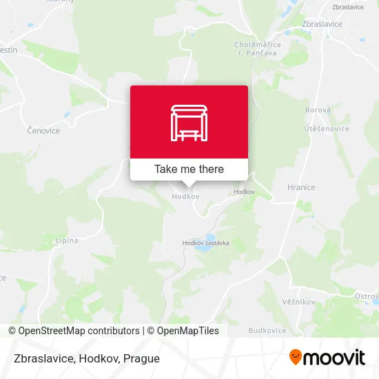 Карта Zbraslavice, Hodkov