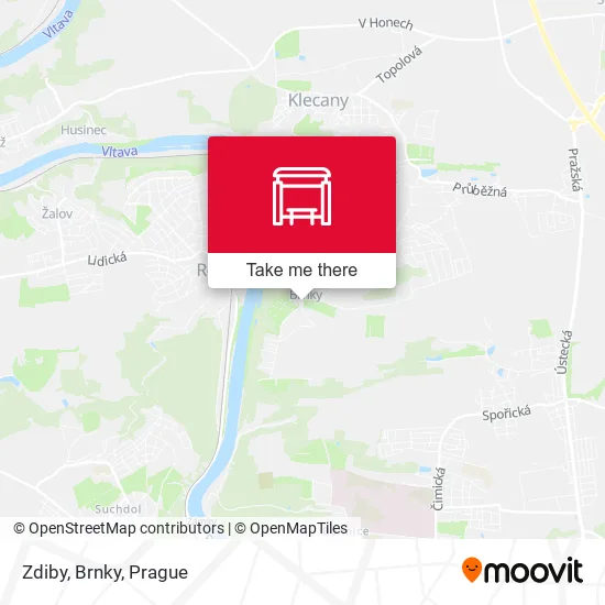 Карта Zdiby, Brnky