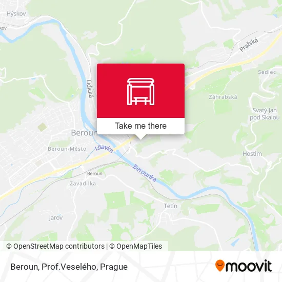 Карта Beroun, Prof.Veselého