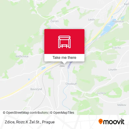 Карта Zdice, Rozc.K Žel.St.