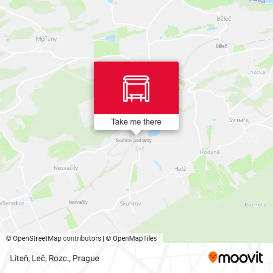 Карта Liteň, Leč, Rozc.