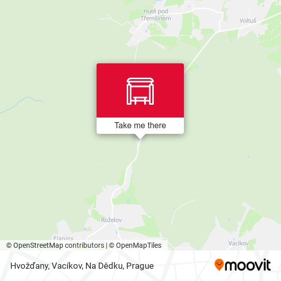 Hvožďany, Vacíkov, Na Dědku map