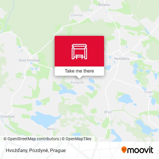 Hvožďany, Pozdyně map