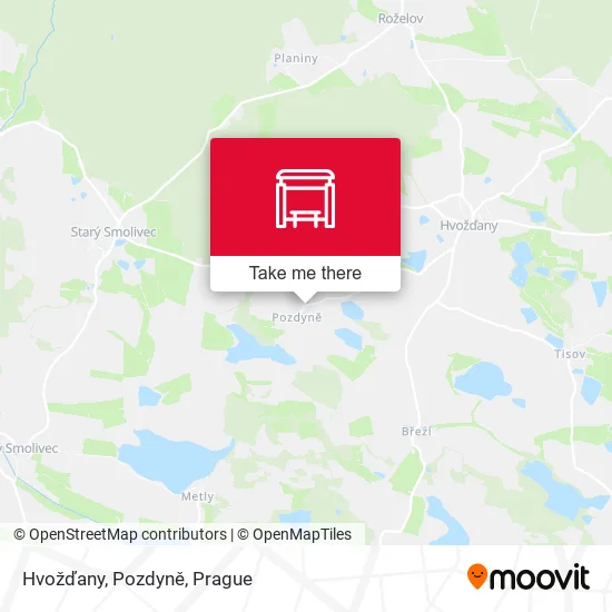 Карта Hvožďany, Pozdyně