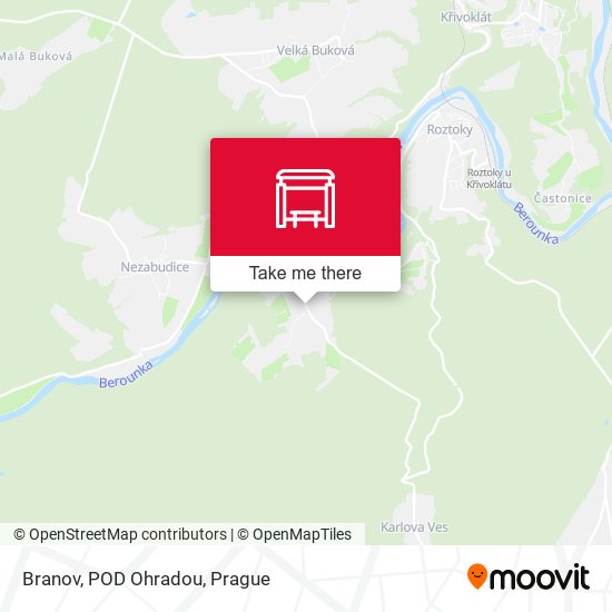Карта Branov, POD Ohradou