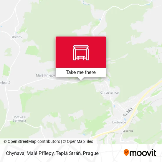 Карта Chyňava, Malé Přílepy, Teplá Stráň