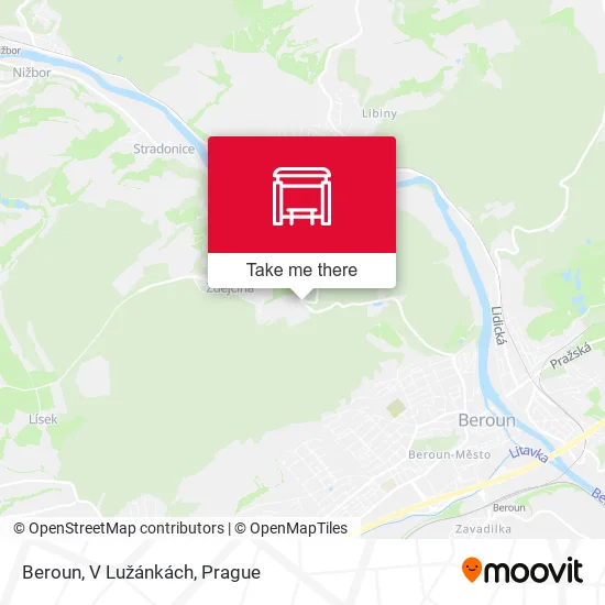 Карта Beroun, V Lužánkách
