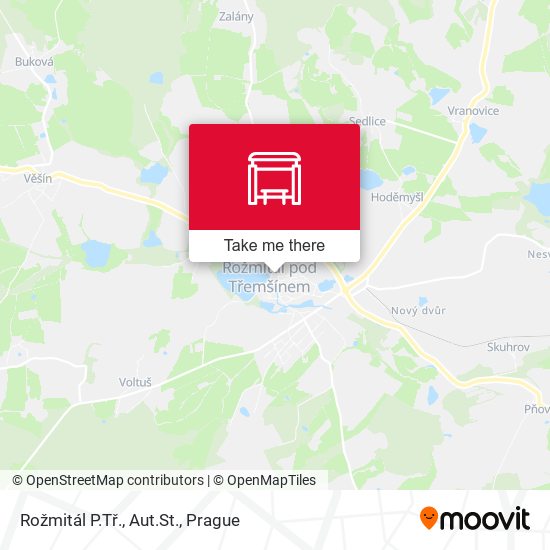 Rožmitál P.Tř., Aut.St. map