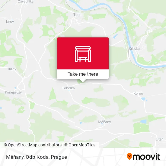 Карта Měňany, Odb.Koda