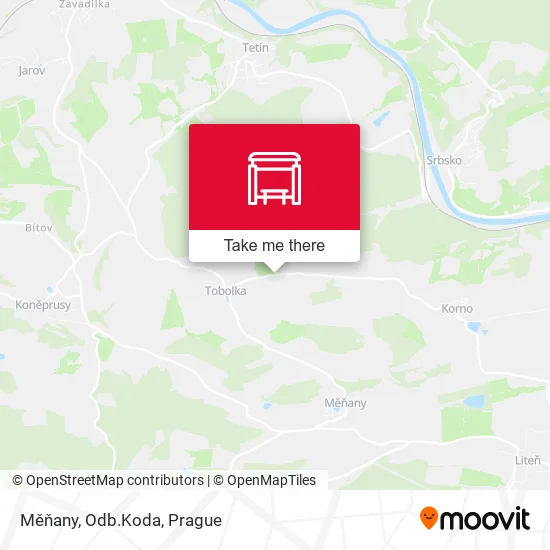 Карта Měňany, Odb.Koda