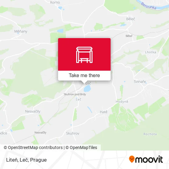 Карта Liteň, Leč