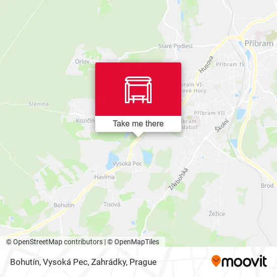 Карта Bohutín, Vysoká Pec, Zahrádky