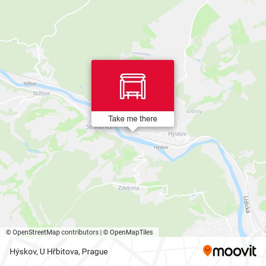 Hýskov, U Hřbitova map