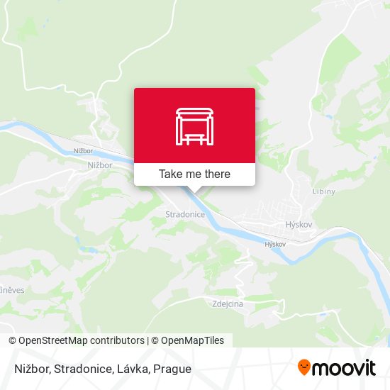 Nižbor, Stradonice, Lávka map