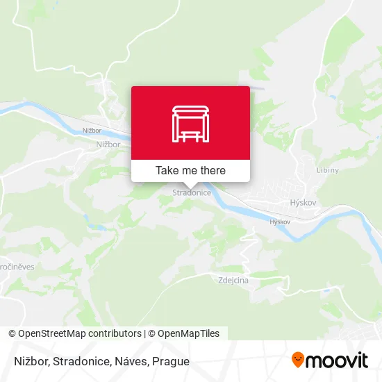 Карта Nižbor, Stradonice, Náves