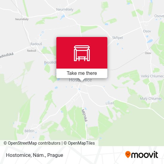 Карта Hostomice, Nám.
