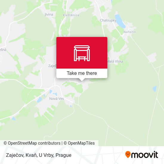Карта Zaječov, Kvaň, U Vrby