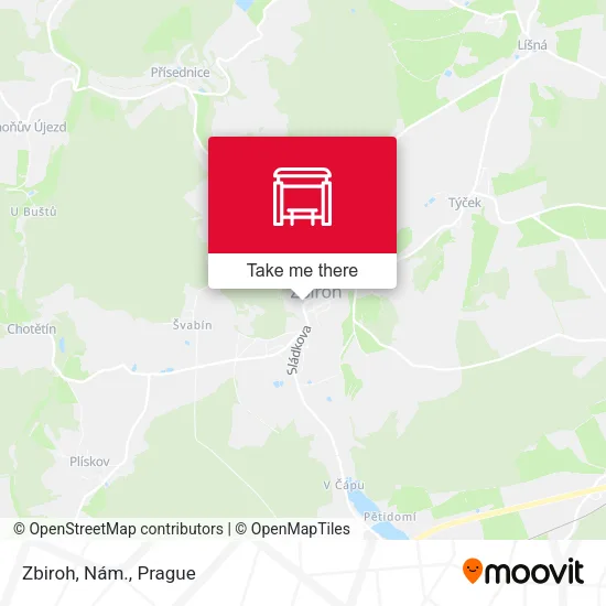 Карта Zbiroh, Nám.
