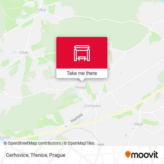 Карта Cerhovice, Třenice