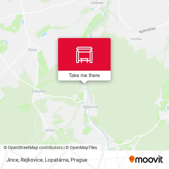Карта Jince, Rejkovice, Lopatárna