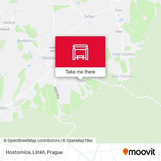 Hostomice, Lštěň map