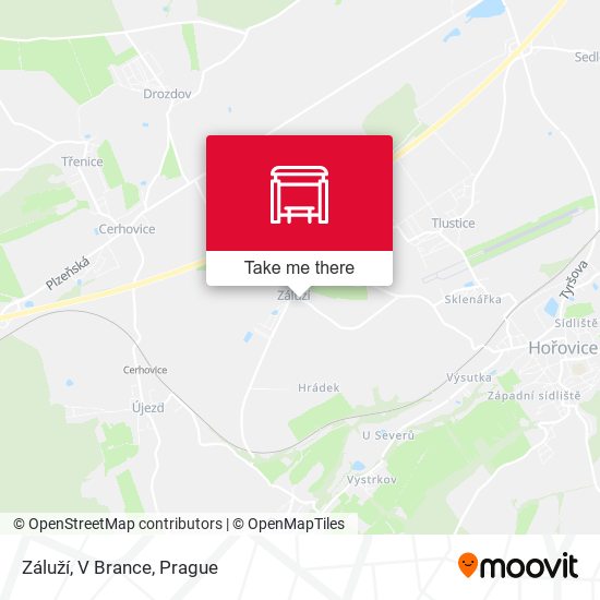 Záluží, V Brance map