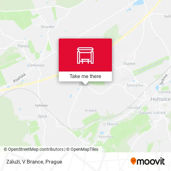 Карта Záluží, V Brance