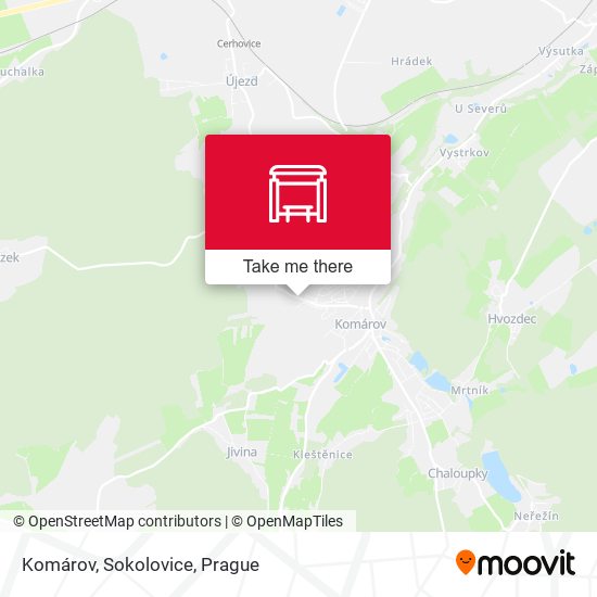 Komárov, Sokolovice map