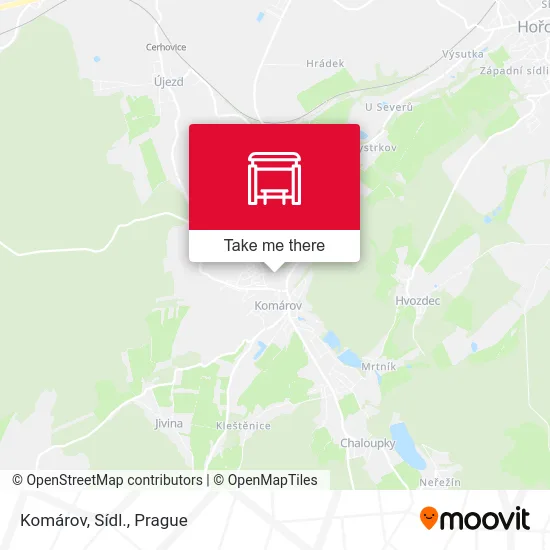 Карта Komárov, Sídl.