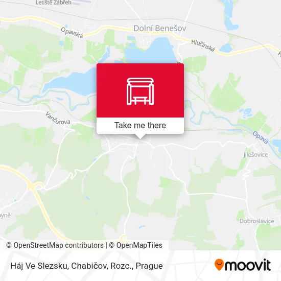 Карта Háj Ve Slezsku, Chabičov, Rozc.