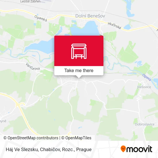 Карта Háj Ve Slezsku, Chabičov, Rozc.