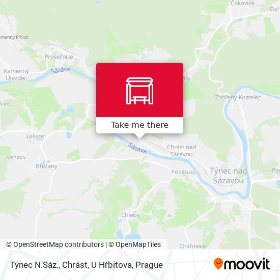 Týnec N.Sáz., Chrást, U Hřbitova map