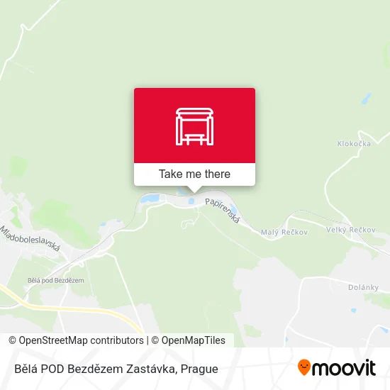 Карта Bělá POD Bezdězem Zastávka