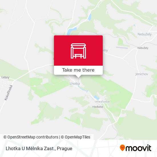 Lhotka U Mělníka Zast. map