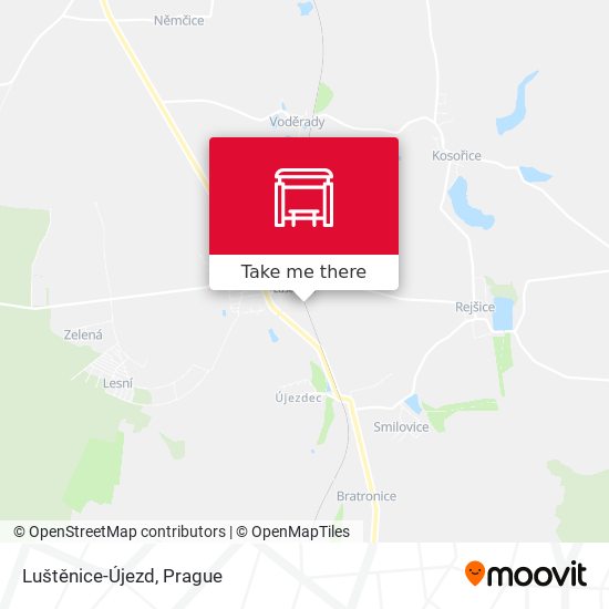 Luštěnice-Újezd map