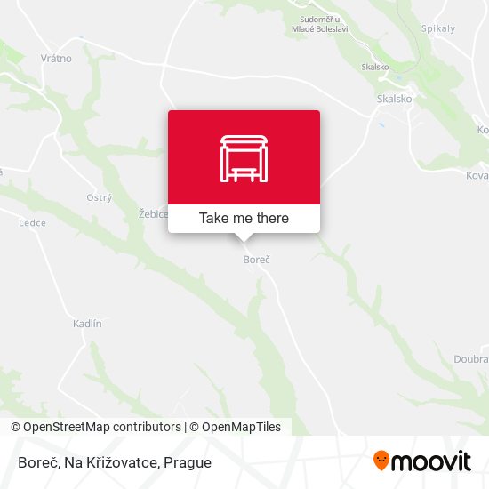 Boreč, Na Křižovatce map