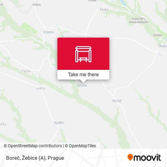 Boreč, Žebice map