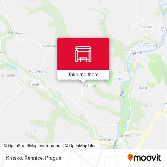 Krnsko, Řehnice map