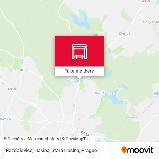 Карта Rožďalovice, Hasina, Stará Hasina