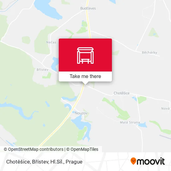 Карта Chotěšice, Břístev, Hl.Sil.
