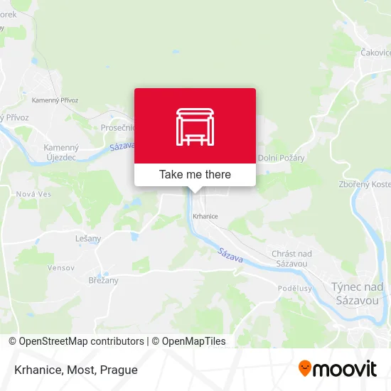 Карта Krhanice, Most