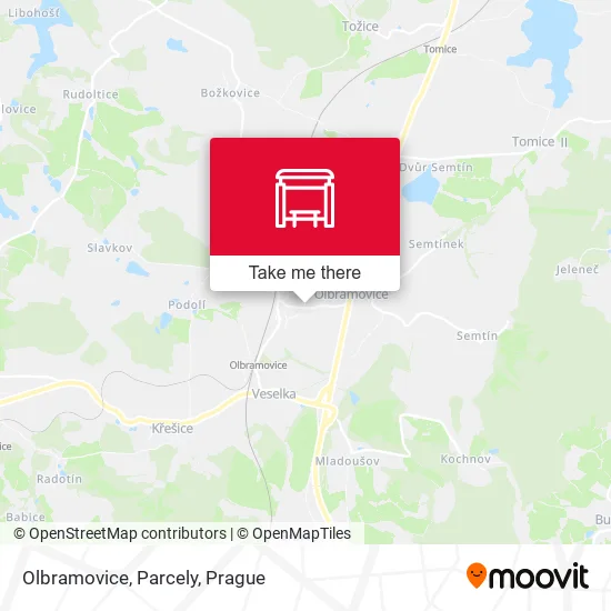 Карта Olbramovice, Parcely